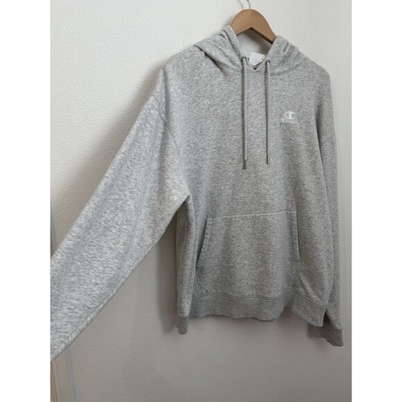 Champion Hoodie Men L Light Gray C Logo Sweatshirt  Pullover Classic Excellent - Picture 2 of 7